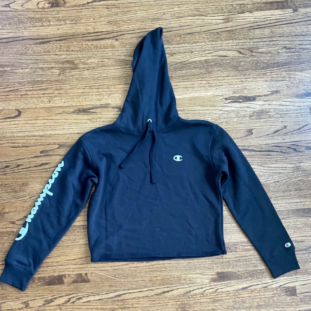Black Champion Cropped Hoodie - Women’s S - NWOT